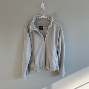 Abercrombie & Fitch cream 1/4 zip pullover, size L